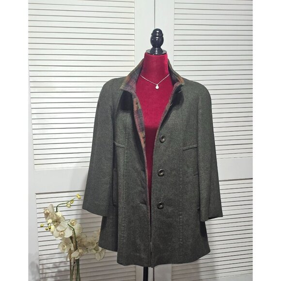 Jimmy Hourihan Women's Gray Wool Swing Coat Size M (E 40) Made In Spain 2939 - Picture 3 of 15